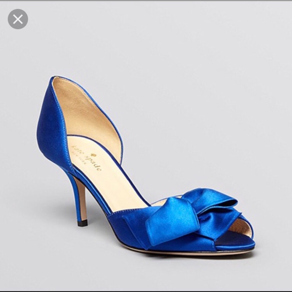 Kate Spade Sala D’Orsay blue satin heels!